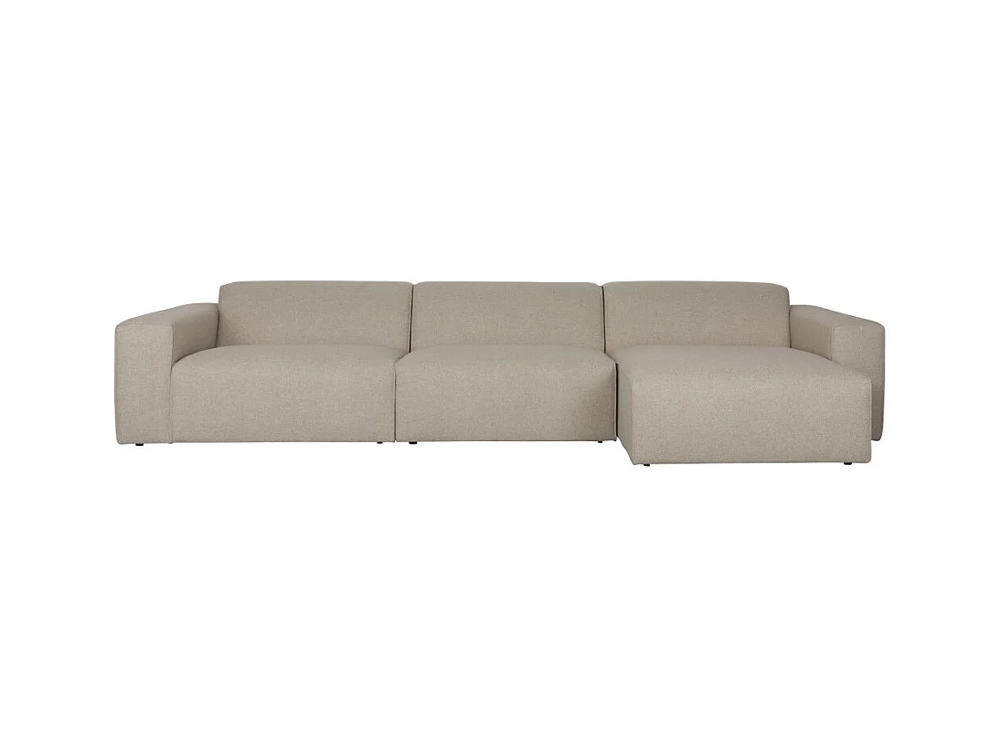 Milka - Canapé d'angle droit 4 places en tissu - Taupe