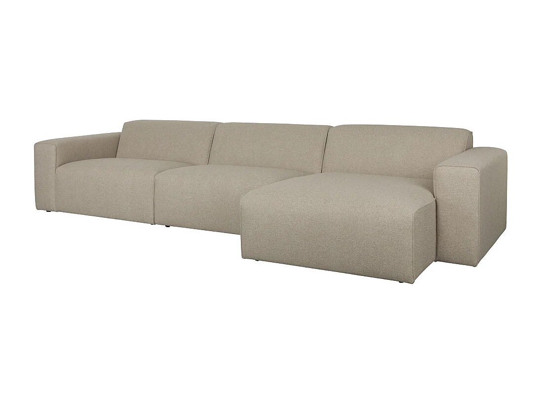 Milka - Canapé d'angle droit 4 places en tissu - Taupe