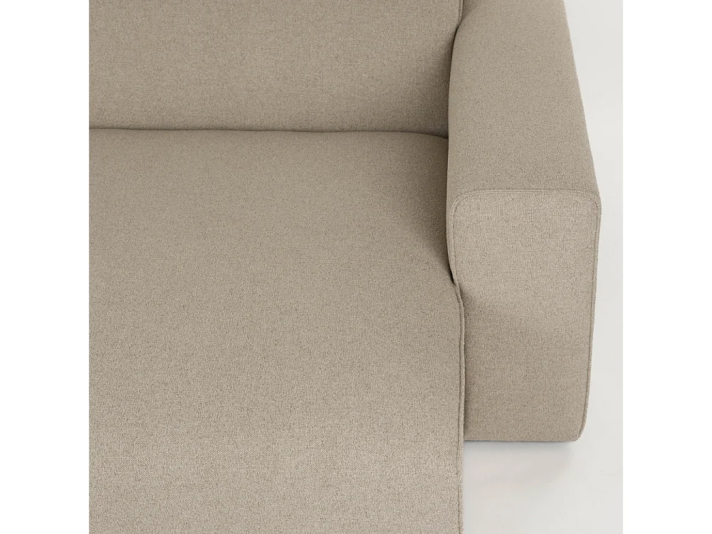 Milka - Canapé d'angle droit 4 places en tissu - Taupe