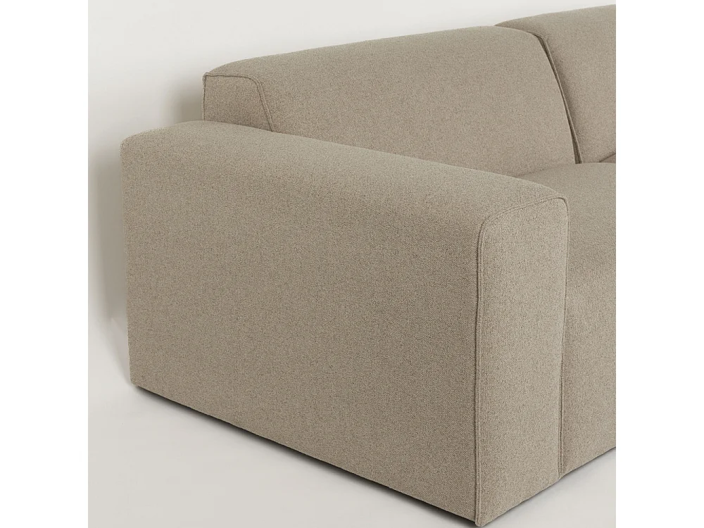 Milka - Canapé d'angle droit 4 places en tissu - Taupe