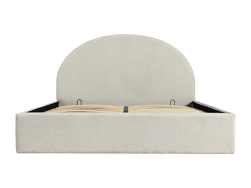 Backo - Lit coffre en tissu 160x200cm - Écru