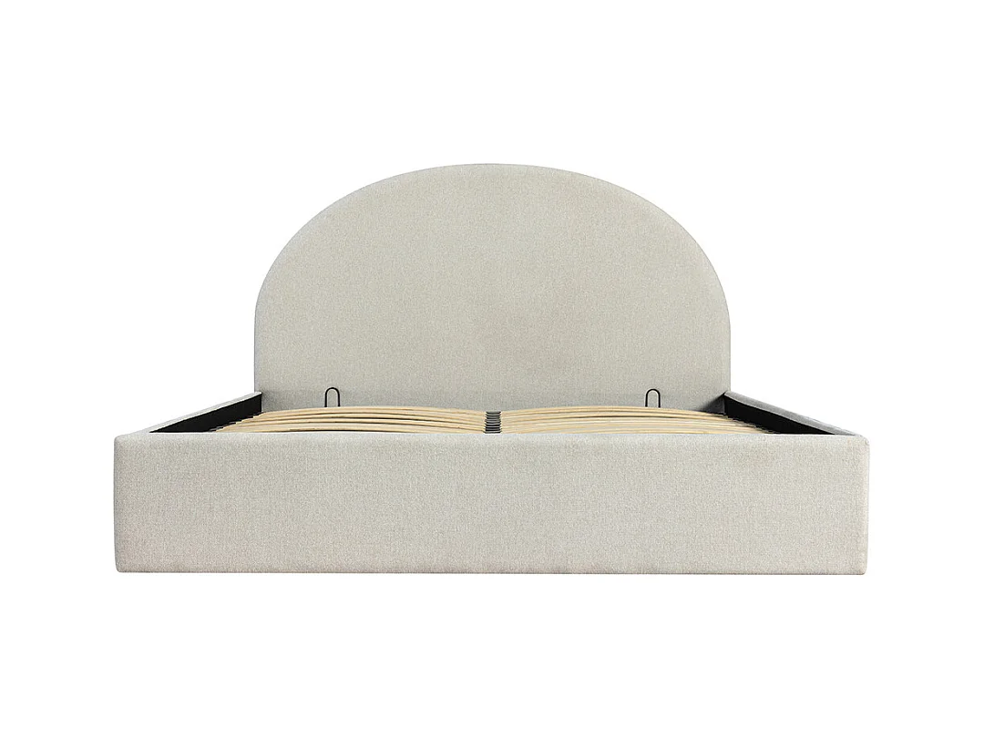 Backo - Lit coffre en tissu 160x200cm - Écru