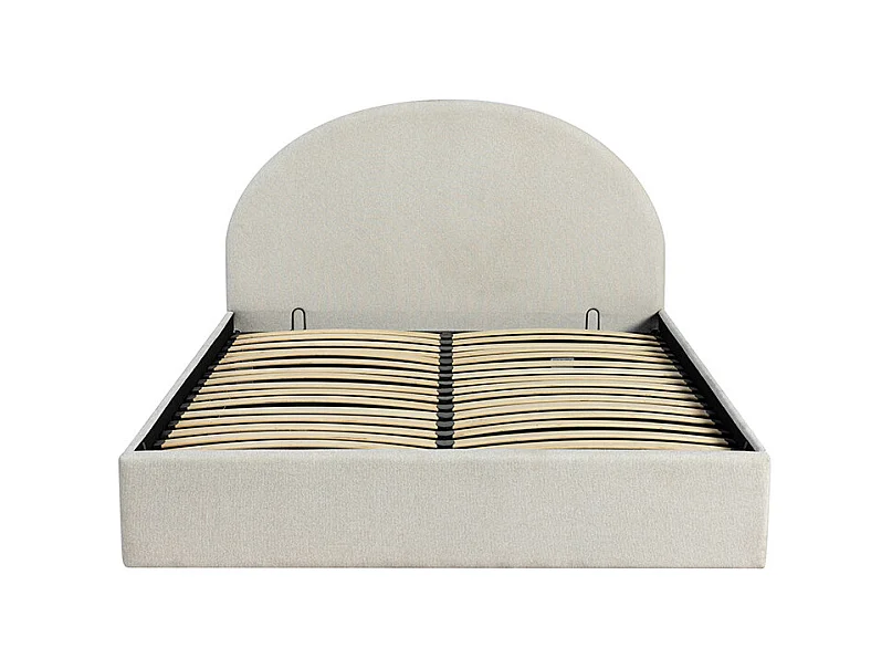 Backo - Lit coffre en tissu 160x200cm - Écru