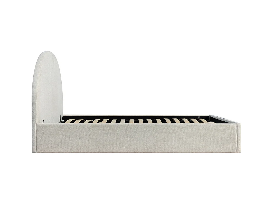 Backo - Lit coffre en tissu 160x200cm - Écru