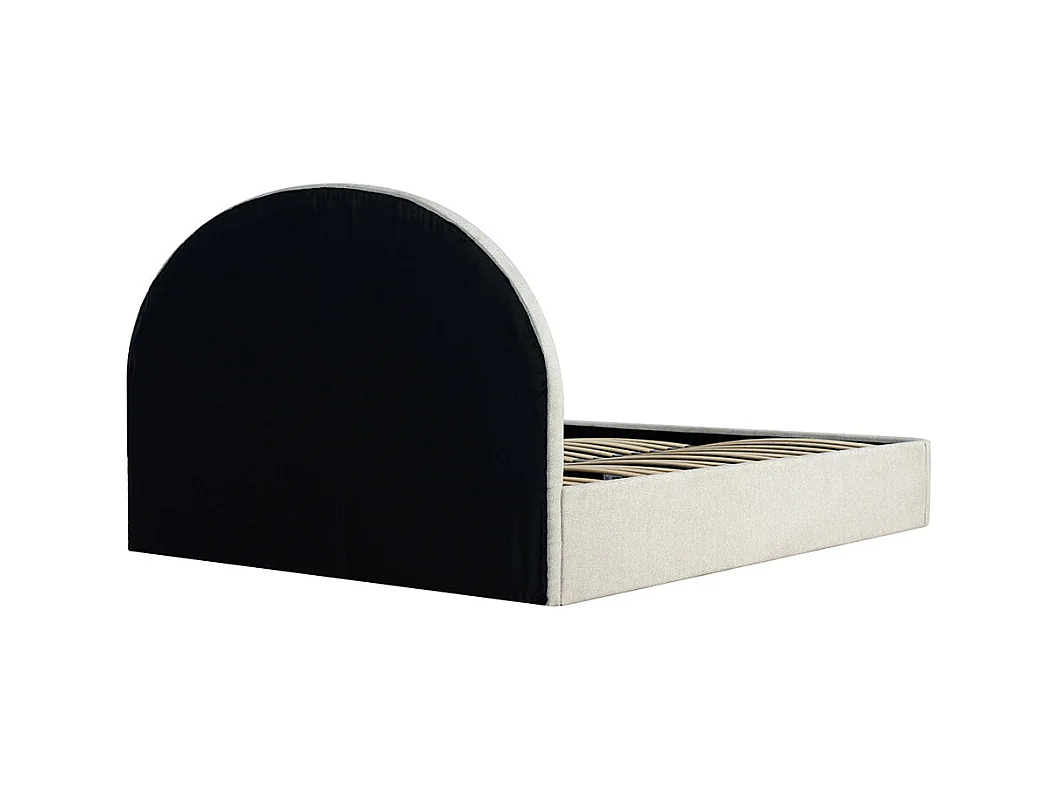 Backo - Lit coffre en tissu 160x200cm - Écru