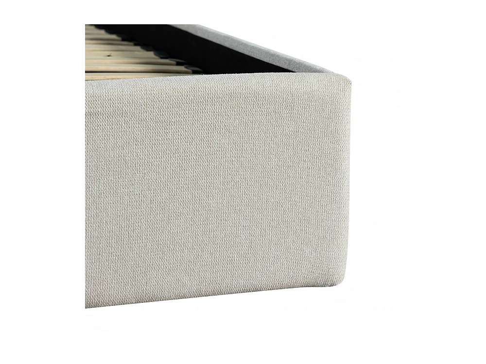 Backo - Lit coffre en tissu 160x200cm - Écru