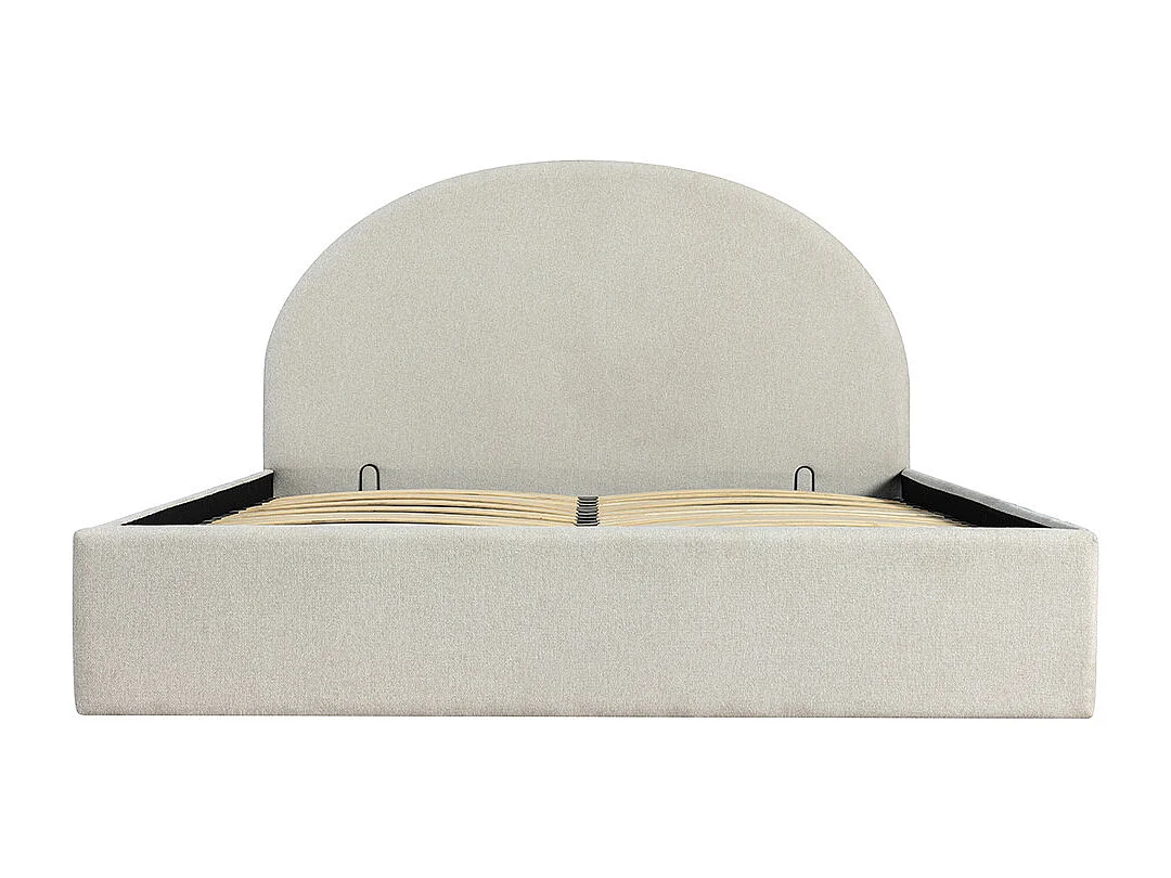 Backo - Lit coffre en tissu 160x200cm - Écru