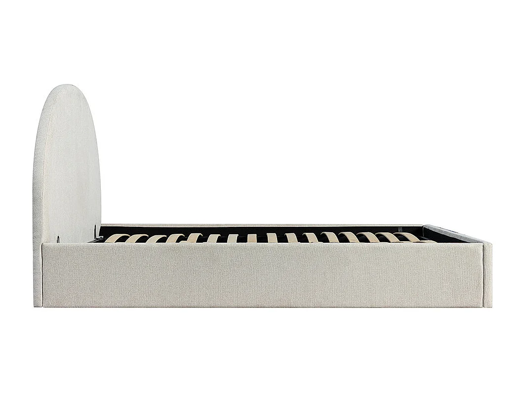 Backo - Lit coffre en tissu 160x200cm - Écru