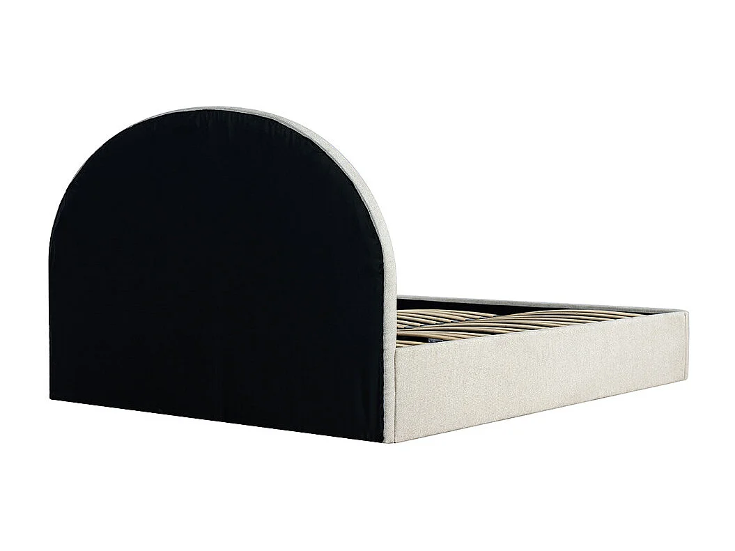 Backo - Lit coffre en tissu 160x200cm - Écru