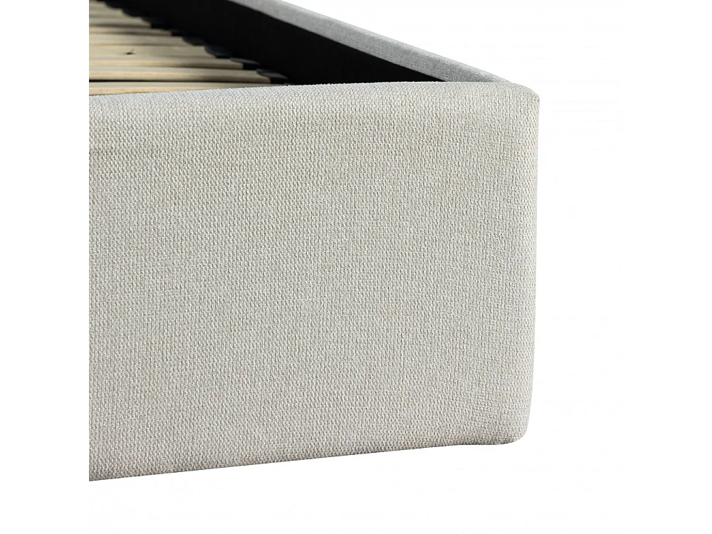 Backo - Lit coffre en tissu 160x200cm - Écru