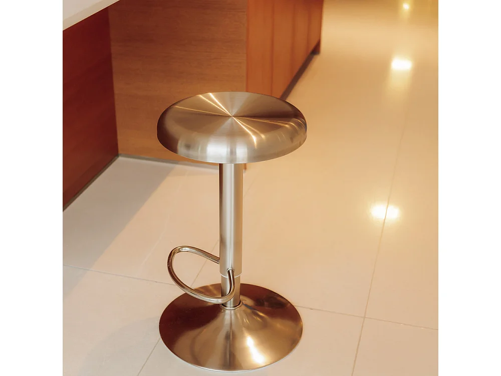 Pop - Tabouret de bar réglable en métal H60-81cm - Chrome