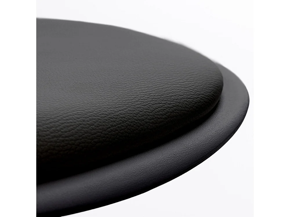 Tebar - Lot de 2 chaises de bar réglables en simili et métal H61-83cm - Noir