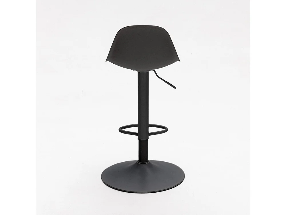 Tebar - Lot de 2 chaises de bar réglables en simili et métal H61-83cm - Noir