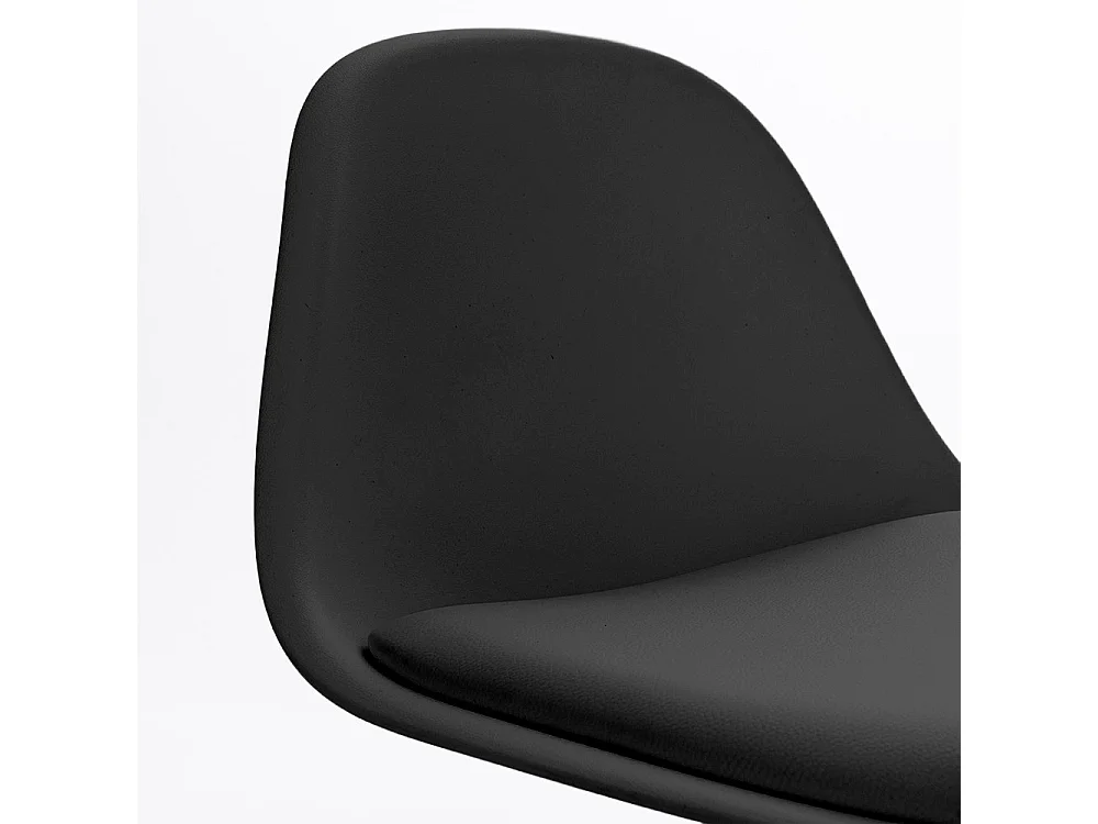 Tebar - Lot de 2 chaises de bar réglables en simili et métal H61-83cm - Noir