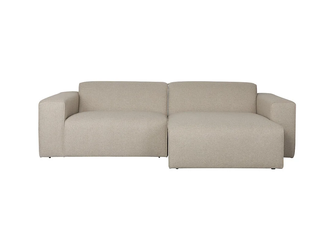 Milka - Canapé d'angle droit 3 places en tissu - Taupe