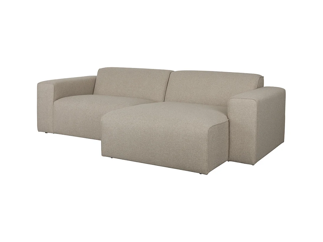 Milka - Canapé d'angle droit 3 places en tissu - Taupe