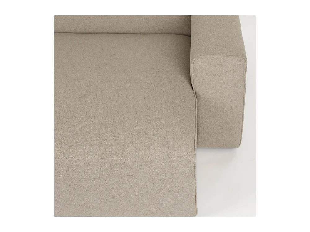 Milka - Canapé d'angle droit 3 places en tissu - Taupe