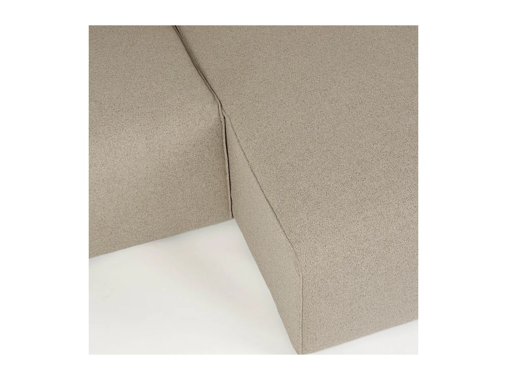 Milka - Canapé d'angle droit 3 places en tissu - Taupe