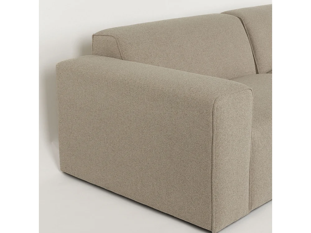 Milka - Canapé d'angle droit 3 places en tissu - Taupe