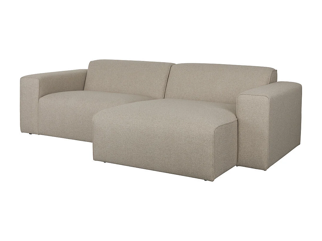 Milka - Canapé d'angle droit 3 places en tissu - Taupe