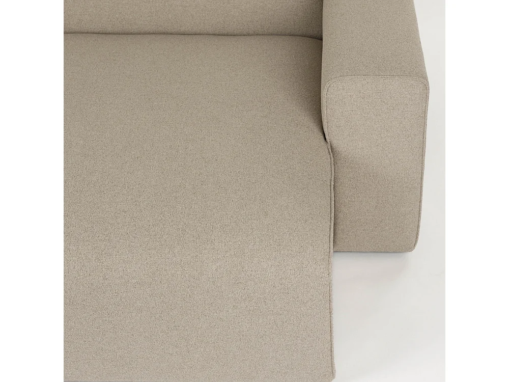 Milka - Canapé d'angle droit 3 places en tissu - Taupe
