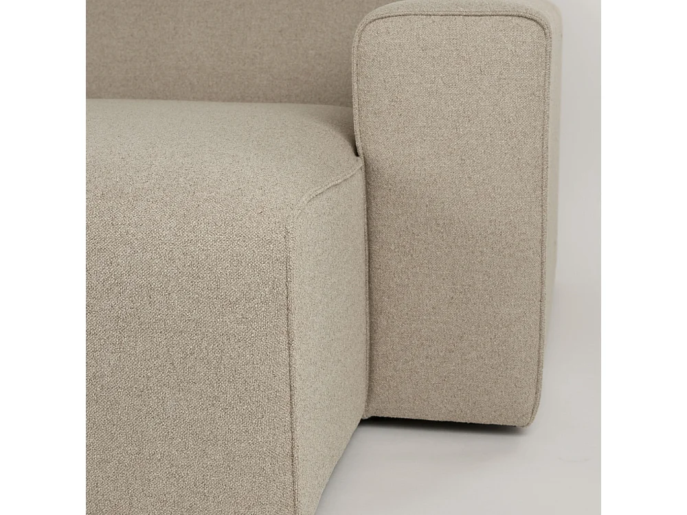 Milka - Canapé d'angle droit 3 places en tissu - Taupe