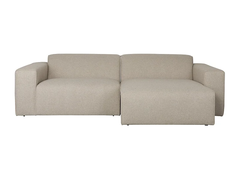 Milka - Canapé d'angle droit 3 places en tissu - Taupe