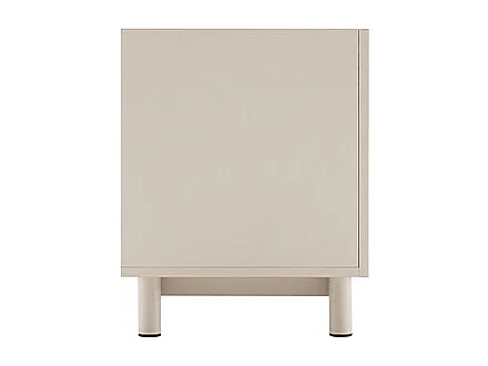 Stanley - Meuble TV 2 portes en bois et métal L160cm - Beige