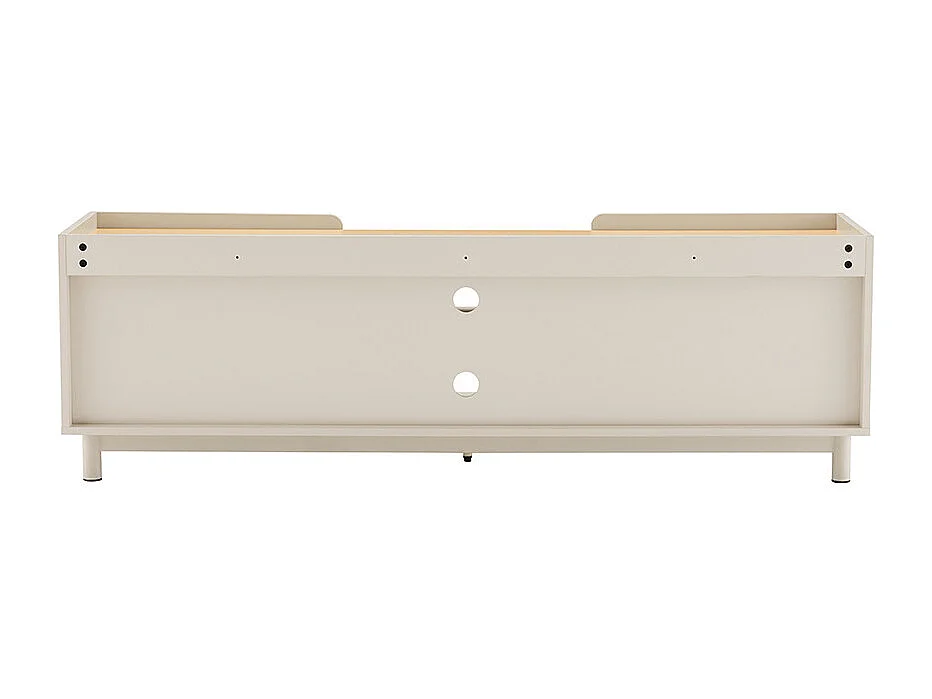 Stanley - Meuble TV 2 portes en bois et métal L160cm - Beige