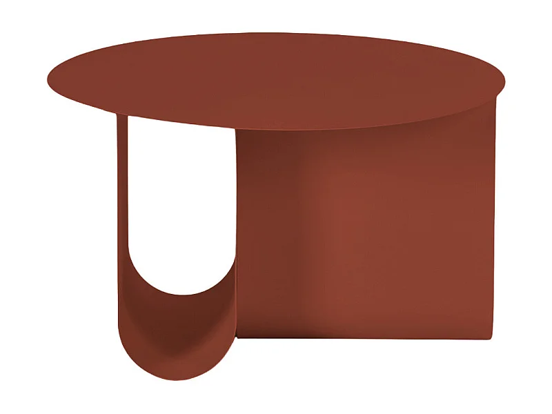 Blum - Table basse ronde en métal ø60cm - Bordeaux