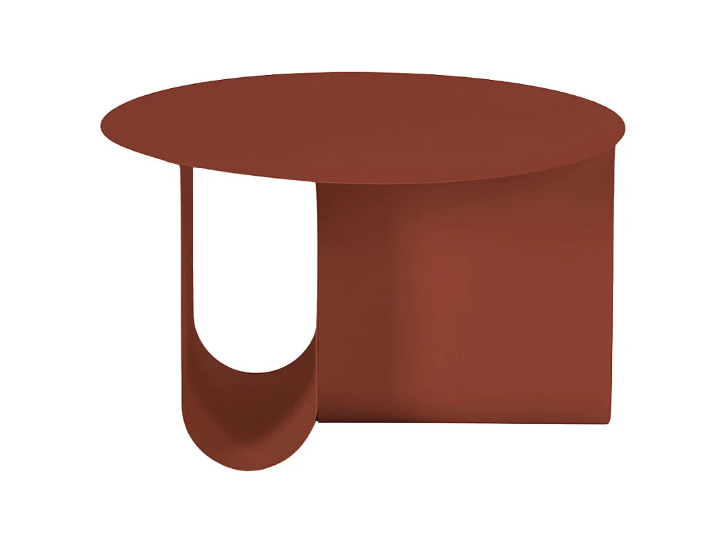 Blum - Table basse ronde en métal ø60cm - Bordeaux