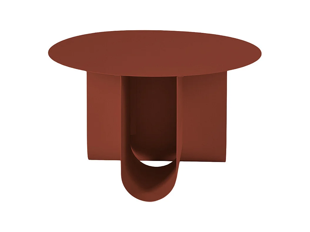 Blum - Table basse ronde en métal ø60cm - Bordeaux