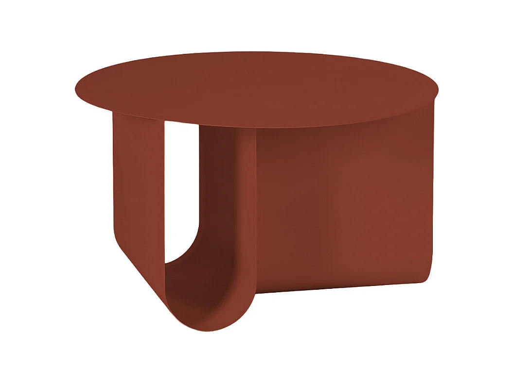 Blum - Table basse ronde en métal ø60cm - Bordeaux