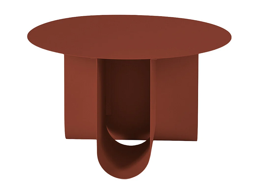 Blum - Table basse ronde en métal ø60cm - Bordeaux