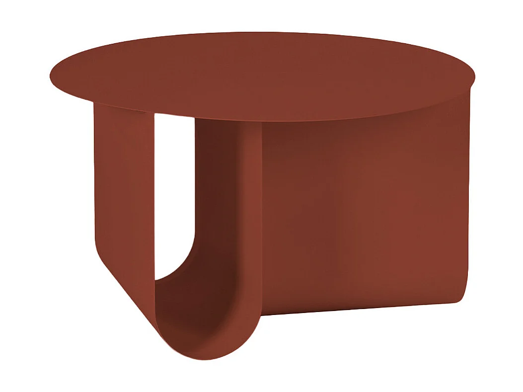 Blum - Table basse ronde en métal ø60cm - Bordeaux