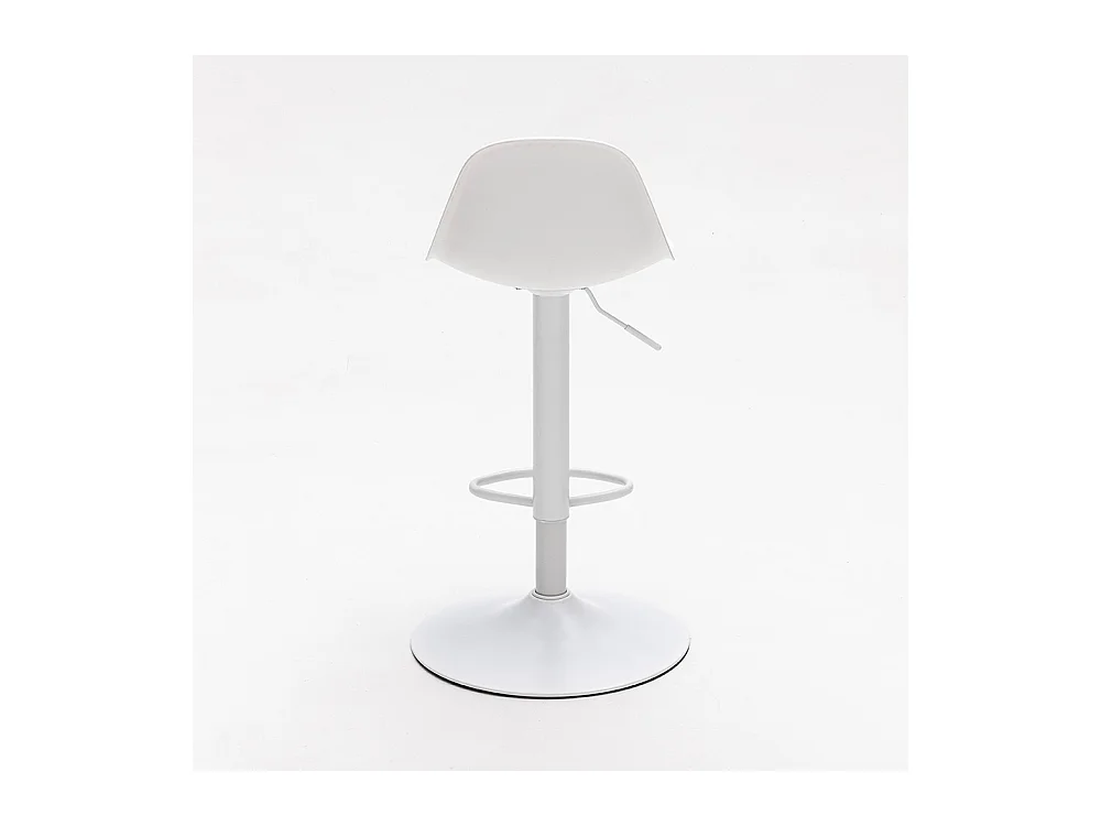 Tebar - Lot de 2 chaises de bar réglables en simili et métal H61-83cm - Blanc