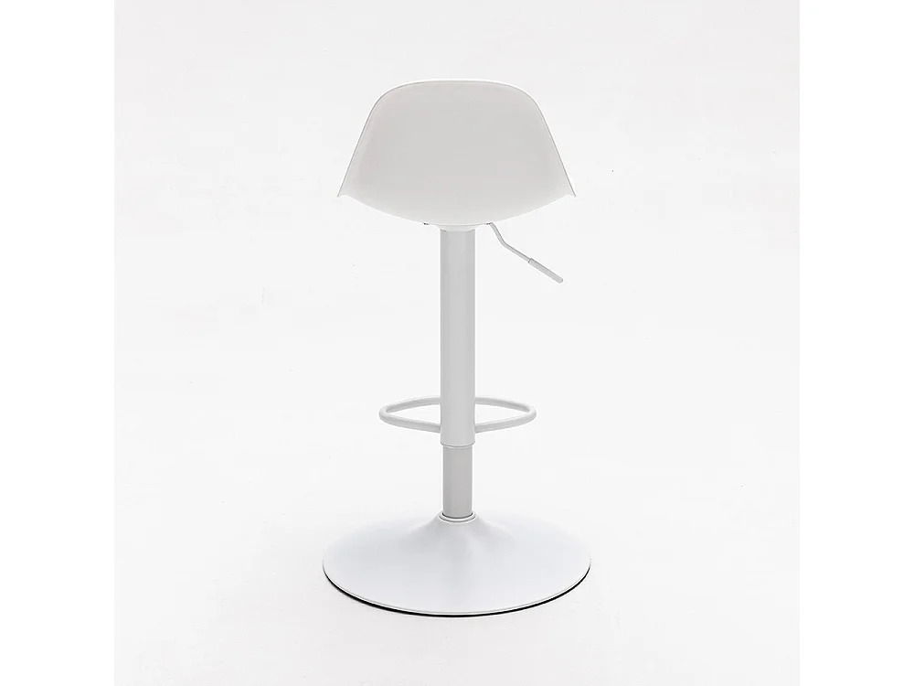 Tebar - Lot de 2 chaises de bar réglables en simili et métal H61-83cm - Blanc