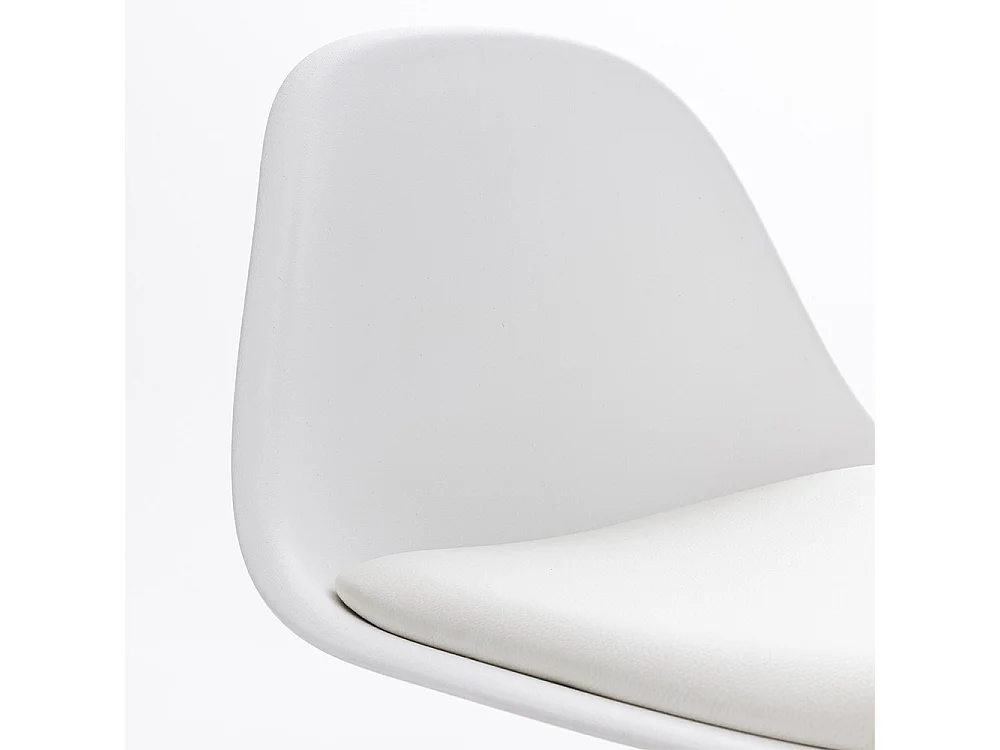 Tebar - Lot de 2 chaises de bar réglables en simili et métal H61-83cm - Blanc