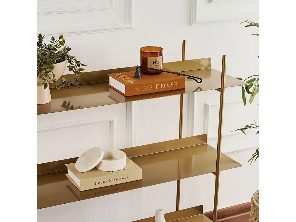 Luno - Étagère en métal L120cm - Laiton