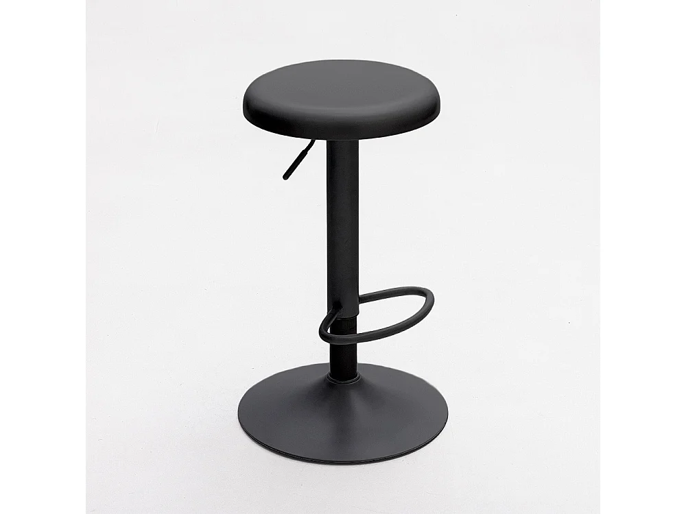 Pop - Tabouret de bar réglable en métal H60-81cm - Noir