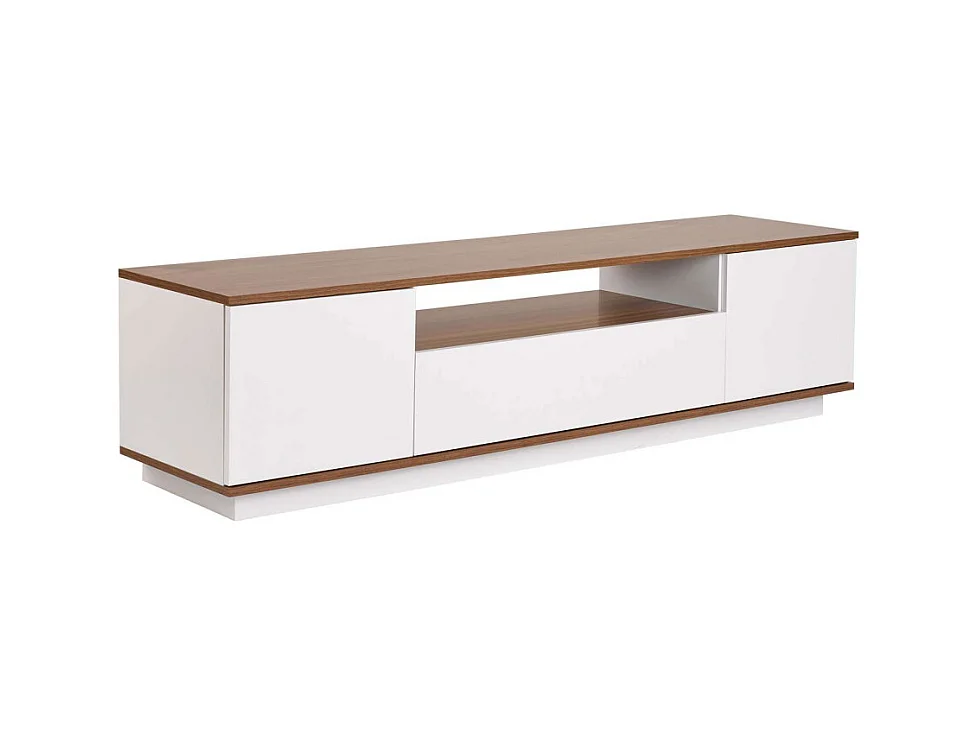 Fritz - Meuble TV 3 portes en bois L180cm - Blanc