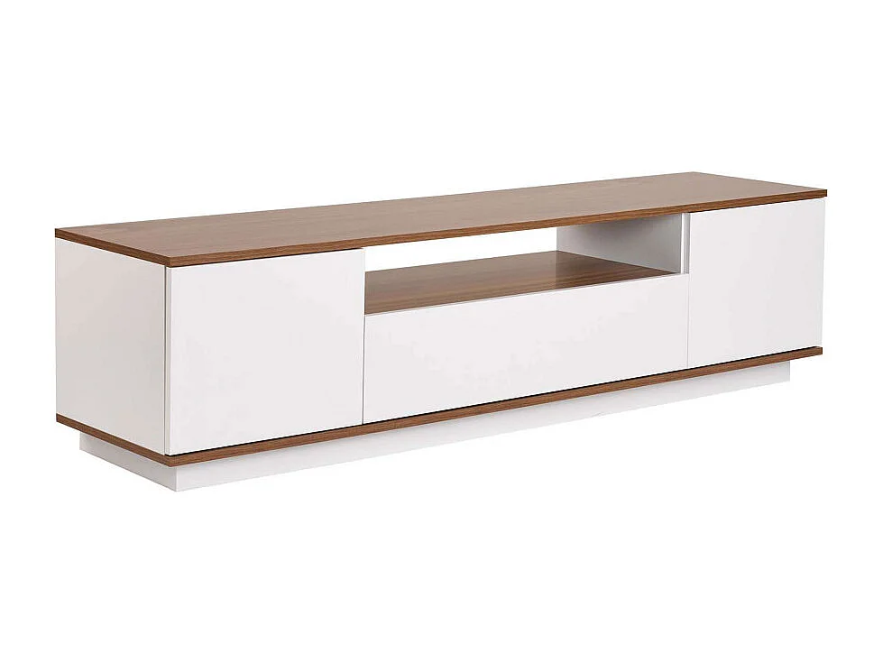Fritz - Meuble TV 3 portes en bois L180cm - Blanc