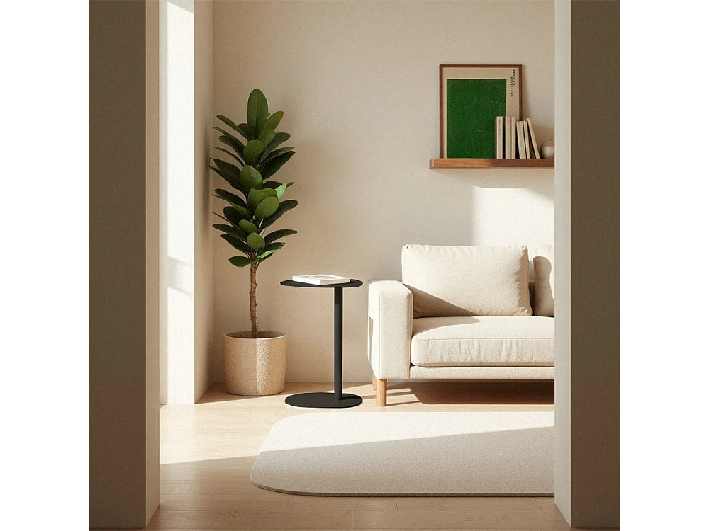 Sidy - Bout de canapé en métal H66cm - Noir