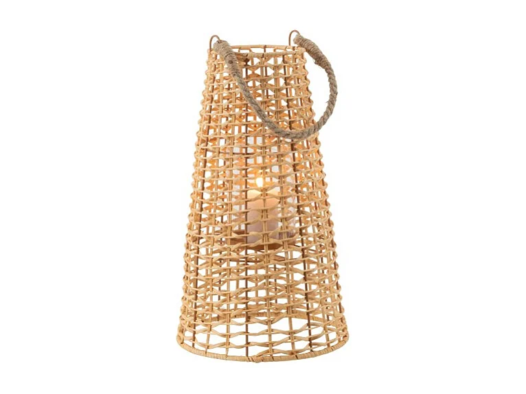 Farol de ratán beige 25x25x42.5 cm