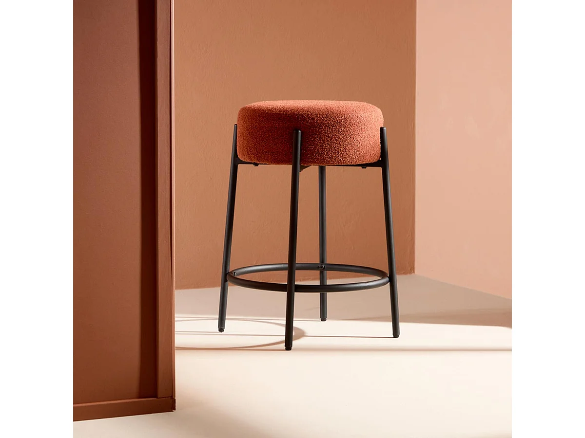 Tabouret de Bar Bouclette "Tucson" 60cm Rouge