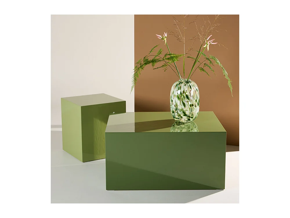 Table d'Appoint Design "York" 45cm Vert Foncé