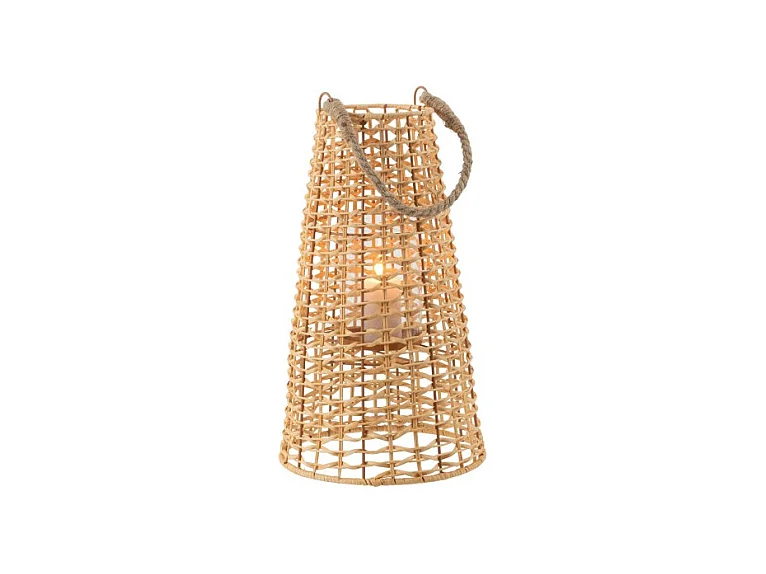 Farol de mimbre beige 30x30x55 cm