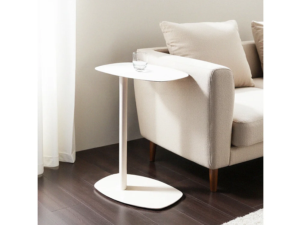 Sidy - Table d'appoint en métal H66cm - Beige