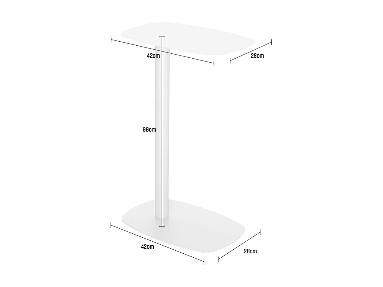 Sidy - Table d'appoint en métal H66cm - Beige