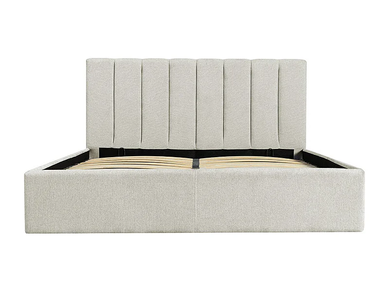 Lou - Lit coffre en tissu 160x200cm - Écru